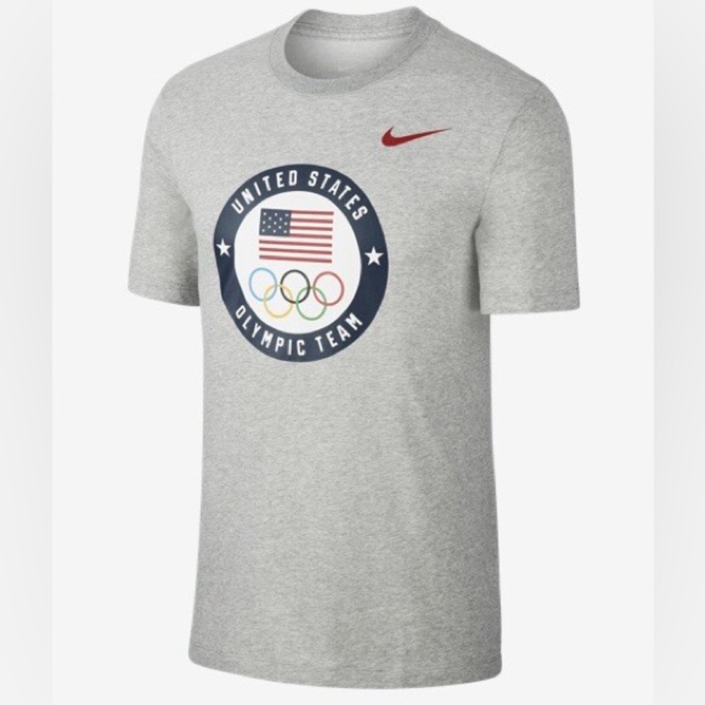 Nike x United States Olympic Team Tee Shirt Men’s Medium Slim Grey Dri-Fit